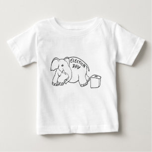 T-shirt Pour Bébé Eléphant et jour d'élection -