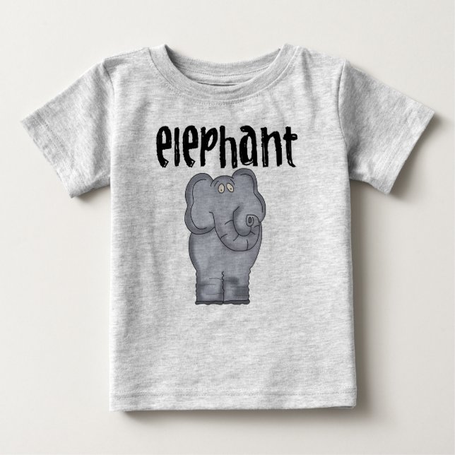 T-shirt Pour Bébé Éléphant gris (Devant)