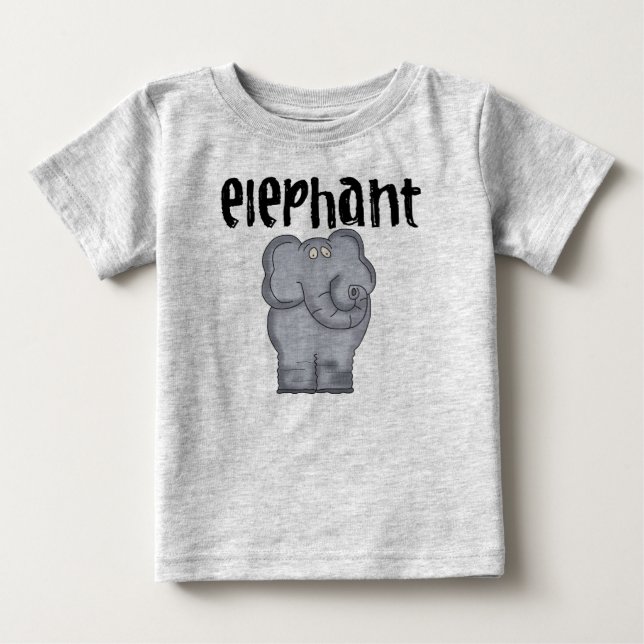 T-shirt Pour Bébé Éléphant gris (Devant)