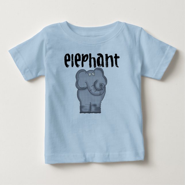 T-shirt Pour Bébé Éléphant gris (Devant)