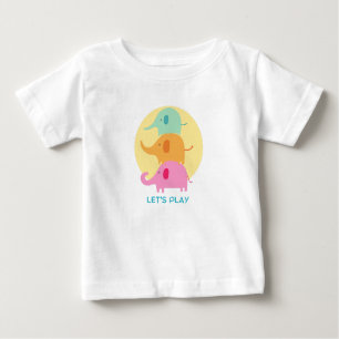 T-shirt Pour Bébé éléphant, jouons