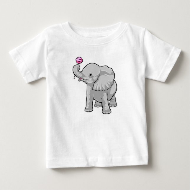 T-shirt Pour Bébé Eléphant Lollipop (Devant)