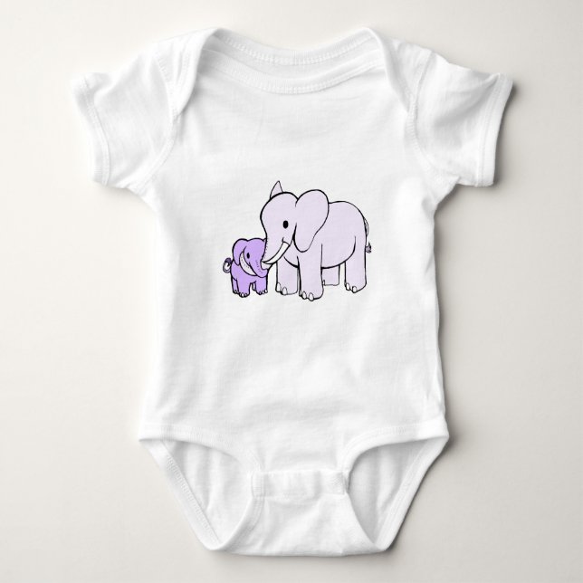 T-shirt Pour Bébé Eléphant Mère et enfant (Devant)
