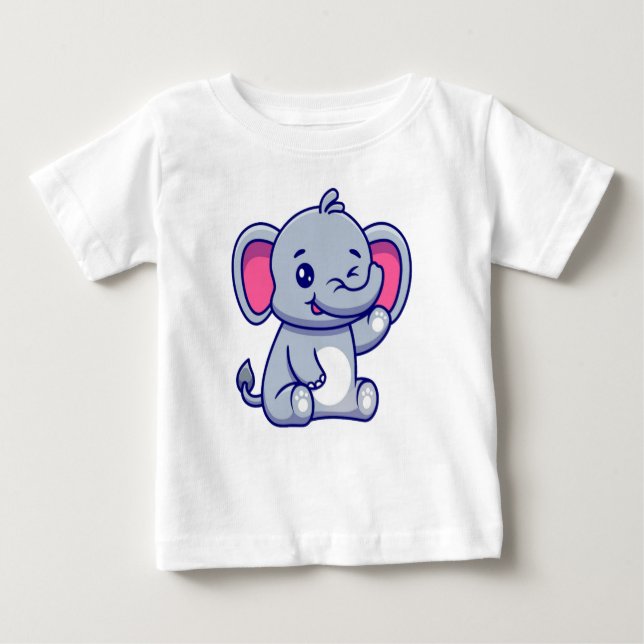 T-shirt Pour Bébé Eléphant mignon (Devant)