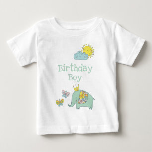 T-shirt Pour Bébé Eléphant mignon et papillons personnalisés