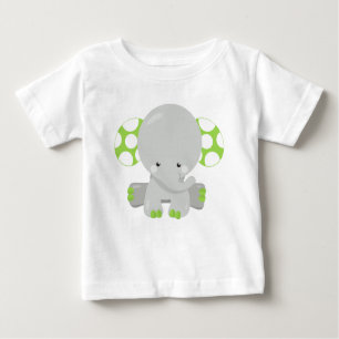 T-shirt Pour Bébé Eléphant mignon, petit éléphant - gris vert