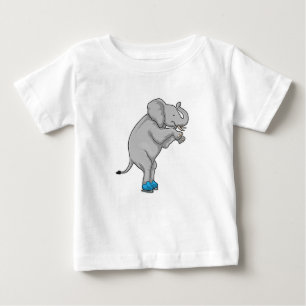 T-shirt Pour Bébé Elephant Patinage sur glace Patins sur glace