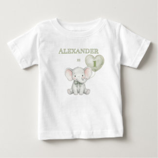 T-shirt Pour Bébé Éléphant personnalisé pour le premier anniversaire