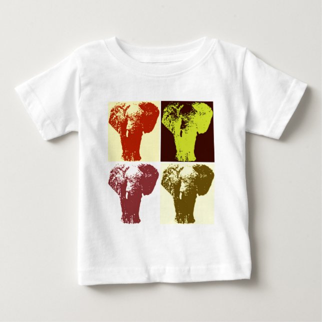 T-shirt Pour Bébé Éléphant Pop Art (Devant)