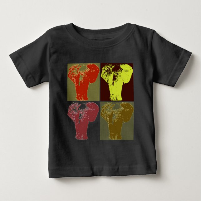 T-shirt Pour Bébé Éléphant Pop Art (Devant)