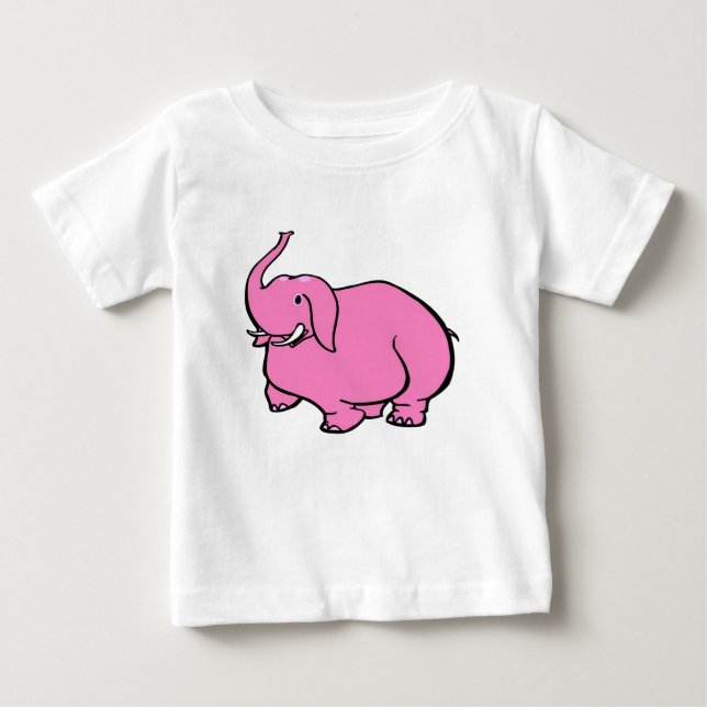 T-shirt Pour Bébé Éléphant rose (Devant)