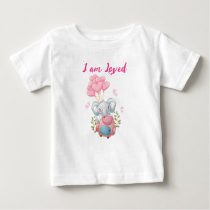 T-shirt Pour Bébé Eléphant rose mignon