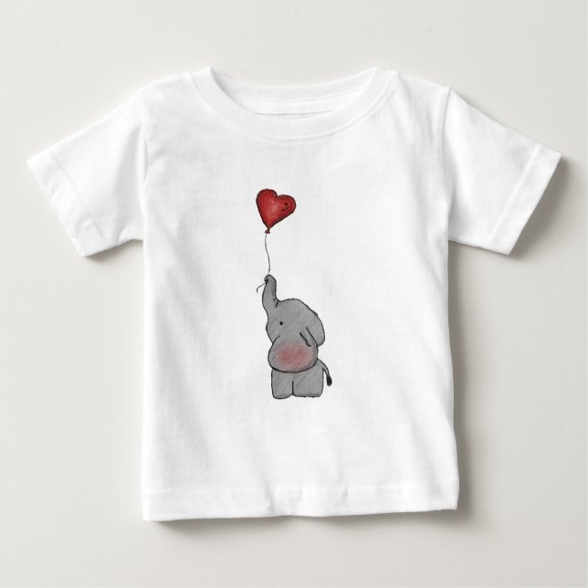 T-shirt Pour Bébé Éléphant tenant le ballon (Devant)