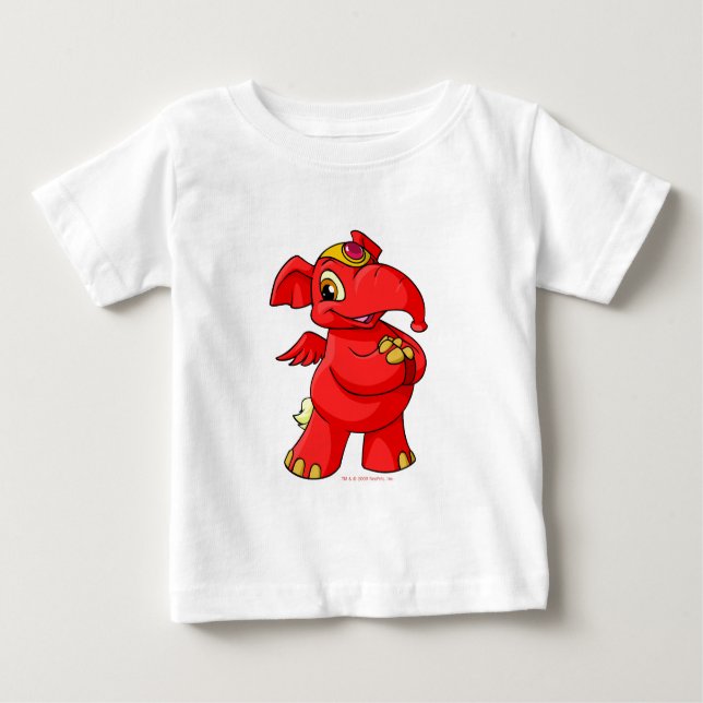 T-shirt Pour Bébé Elephante rouge joyeux (Devant)