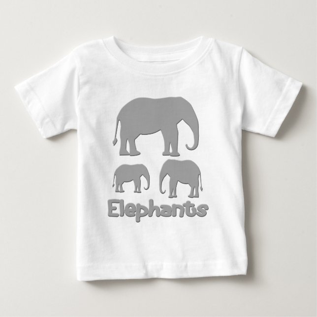 T-shirt Pour Bébé Éléphants (Devant)