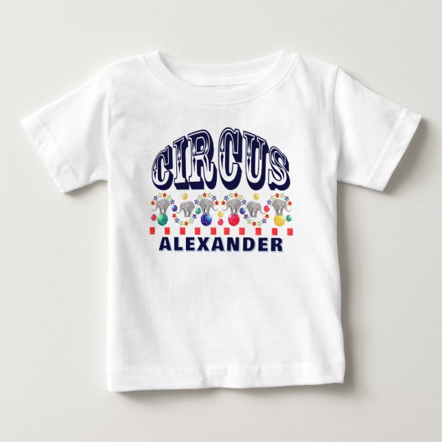 T-shirt Pour Bébé Éléphants de cirque (Devant)
