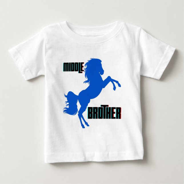 T-shirt Pour Bébé Élevage de chevaux de frère du milieu (Devant)