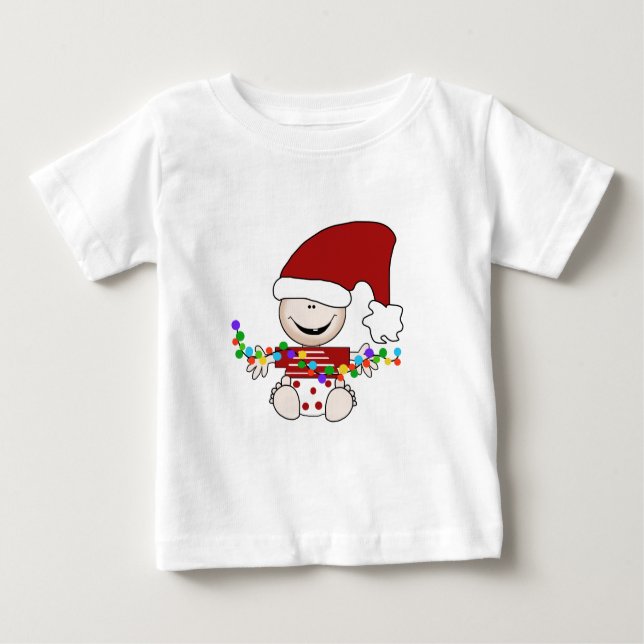 T-shirt Pour Bébé Elfe bébé avec chemises lumineuses et cadeaux (Devant)