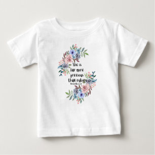 T-shirt Pour Bébé Elle est bien plus Précieuse que Rubies