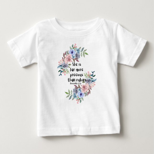 T-shirt Pour Bébé Elle est bien plus Précieuse que Rubies (Devant)