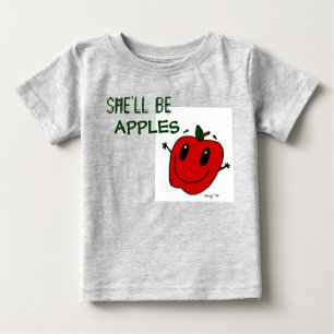T-shirt Pour Bébé ELLE SERA POMMES CROYANTE biologique infantile