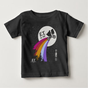 T-shirt Pour Bébé Elliott & E.T. Retro Arc En Ciel Sur La Lune