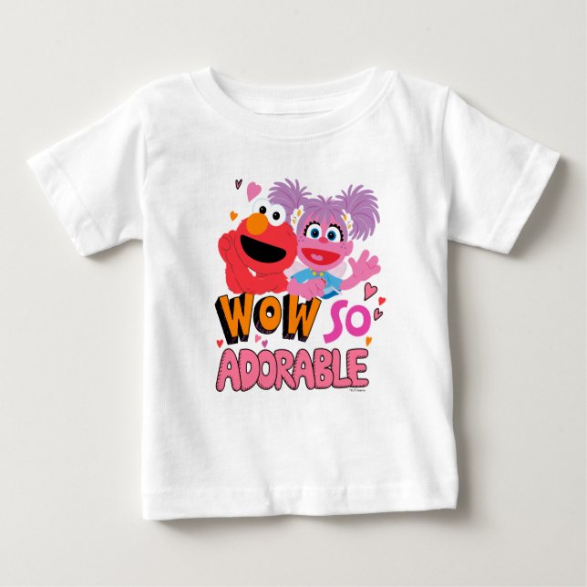 T-shirt Pour Bébé Elmo & Abby | Wow si adorable (Devant)