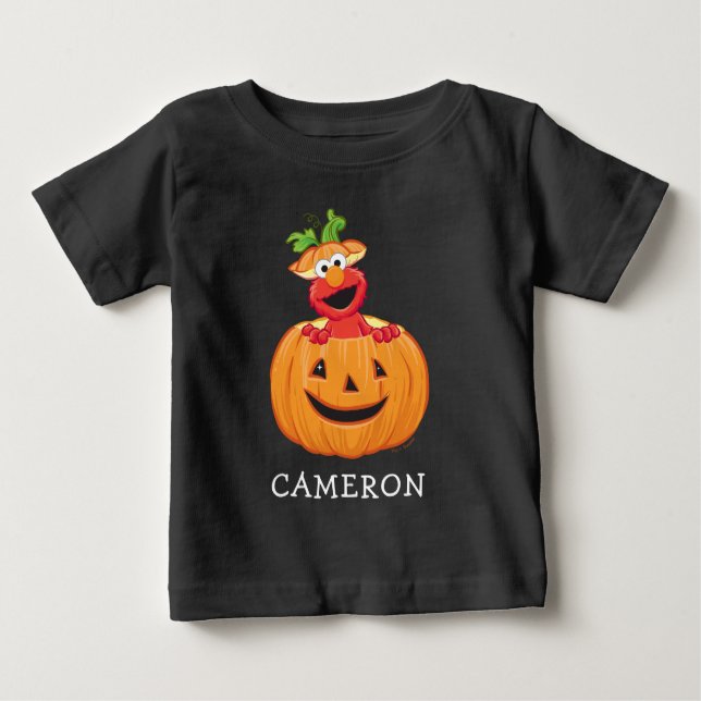 T-shirt Pour Bébé Elmo | Citrouille d'Halloween (Devant)