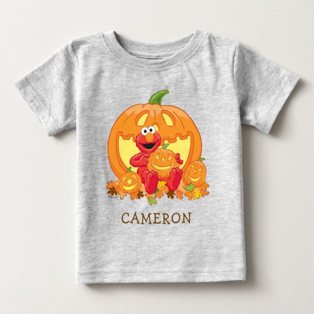 T-shirt Pour Bébé Elmo | Citrouilles d'Halloween (Devant)