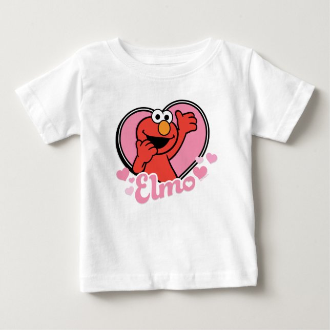 T-shirt Pour Bébé Elmo dans le coeur Valentine (Devant)