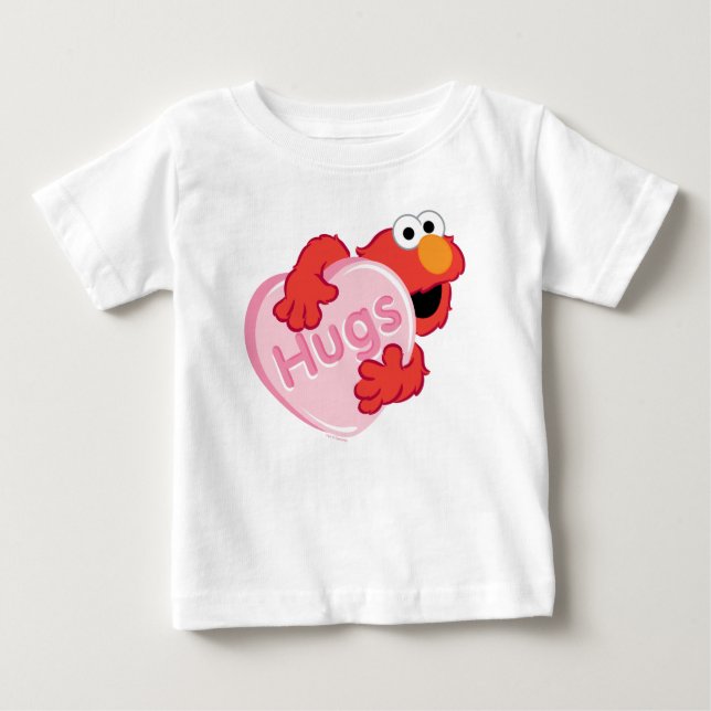 T-shirt Pour Bébé Elmo "Hugs" Valentine Heart Candy (Devant)