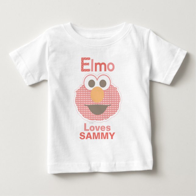 T-shirt Pour Bébé Elmo T'aime | Ajouter Votre Nom (Devant)