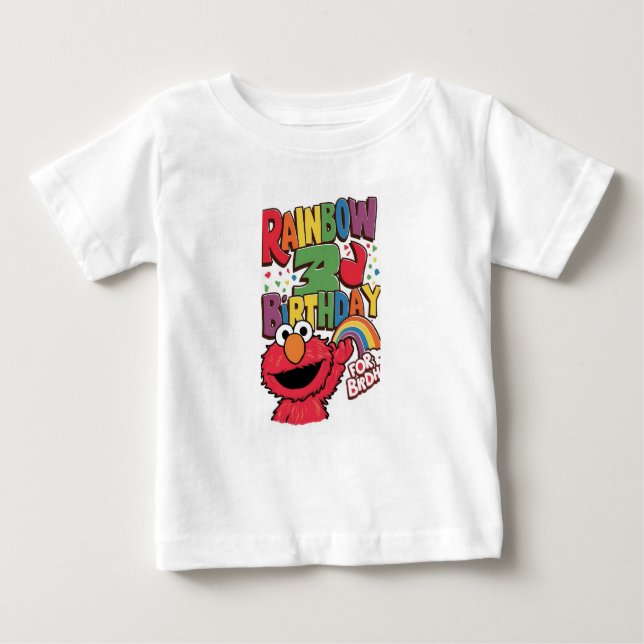 T-shirt Pour Bébé "Elmo's Rainbow Birthday Bash : 3ème édition !" (Devant)