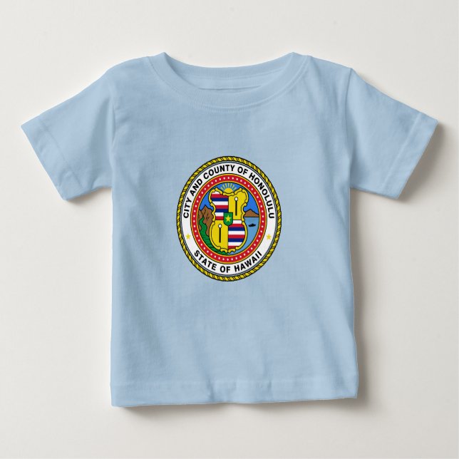 T-shirt Pour Bébé Emblème de la ville d'Honolulu, Hawaii Baby T-Shir (Devant)