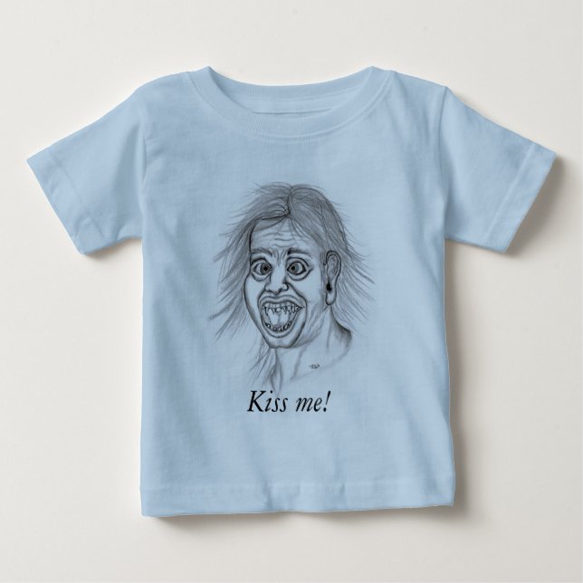 T-shirt Pour Bébé Embrasse-moi ! - Bleistiftzeichnung (Devant)