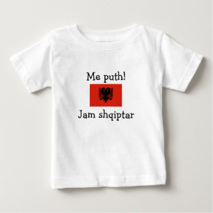 T-shirt Pour Bébé Embrasse-Moi ! Je suis Albanais (Garçon)