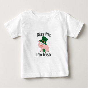 T-shirt Pour Bébé Embrasse-moi Je suis Irish Pig