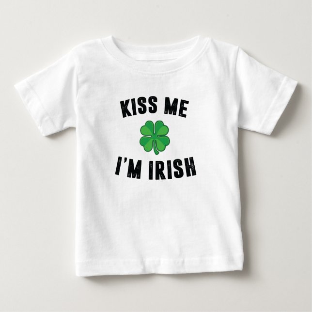 T-shirt Pour Bébé Embrasse-moi, je suis irlandais (Devant)