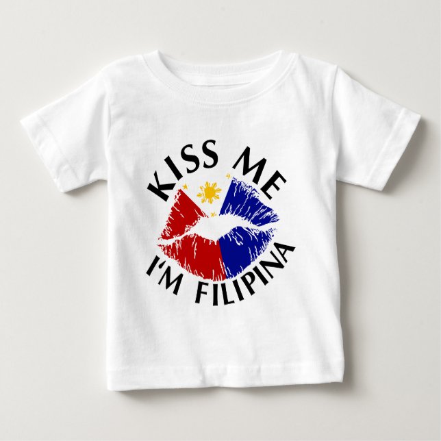 T-shirt Pour Bébé Embrasse-moi Je suis Philippine (Devant)