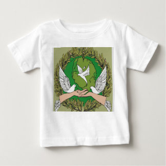 T-shirt Pour Bébé "Embrasser l'amiable : Chemise mains de pigeon"