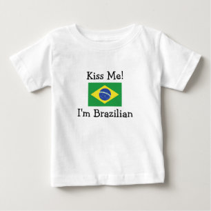 T-shirt Pour Bébé Embrassez-moi ! Je suis brésilien
