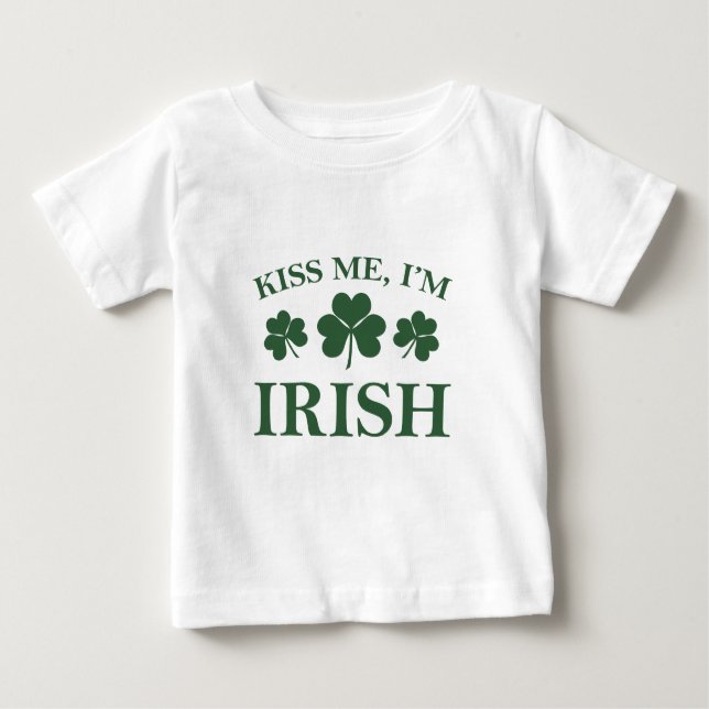 T-shirt Pour Bébé Embrassez-moi que je suis irlandais (Devant)