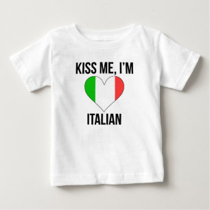 T-shirt Pour Bébé Embrassez-moi que je suis italien