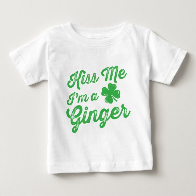 T-shirt Pour Bébé Embrassez-moi que je suis un gingembre ! (Devant)