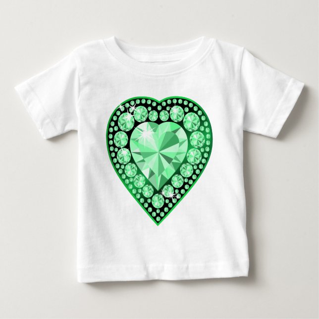 T-shirt Pour Bébé Emerald Gem Heart (Devant)