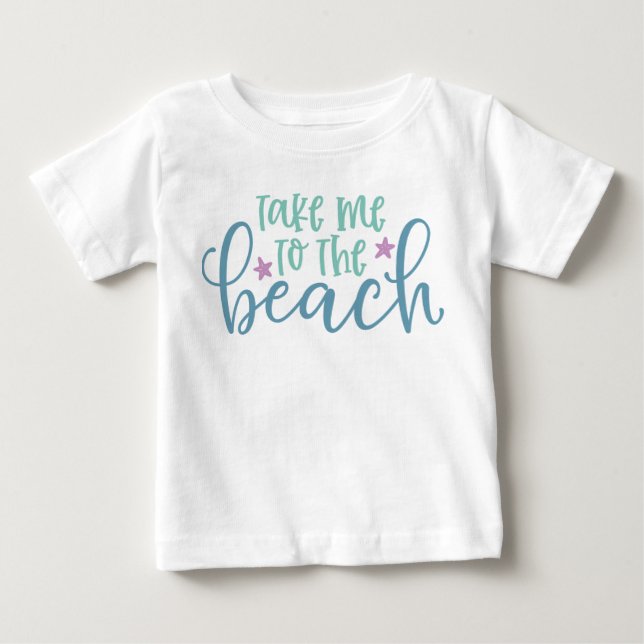 T-shirt Pour Bébé Emmène-Moi À La Plage (Devant)