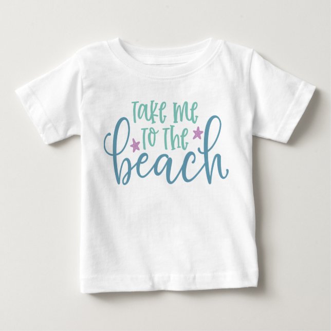 T-shirt Pour Bébé Emmenez-Moi À La Plage (Devant)