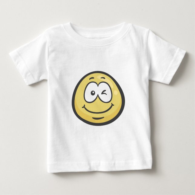 T-shirt Pour Bébé Emoji : Cligner de l'oeil le visage (Devant)