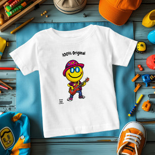 T-shirt Pour Bébé Emoji Guitariste Cool – Corps Entier Amusant et Vi