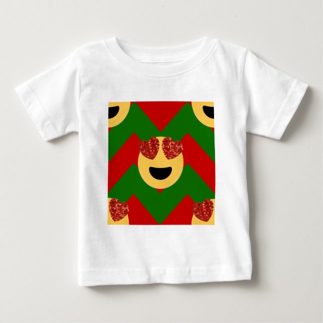 T-shirt Pour Bébé émoticône de coeur de noël (Devant)